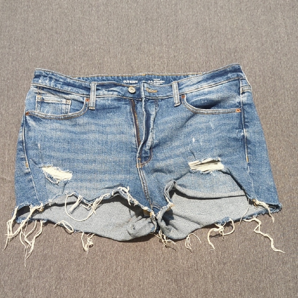 Old Navy Blue Distressed Jean Shorts